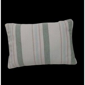 Set 3 Room Essentials Lumbar Pillow Textured Yarn Dyed Mint Stripe Cotton 12x18